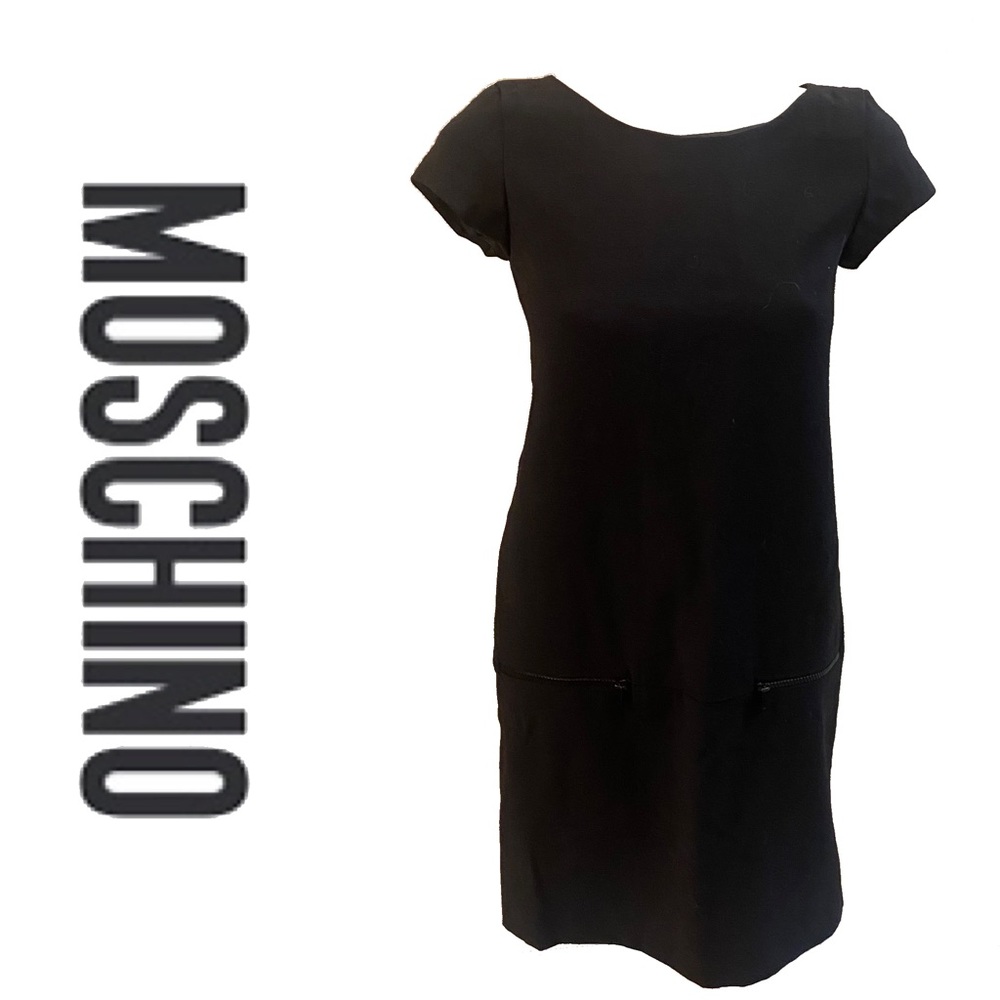 MOSCHINO Cheap and Cheap black wool shift dress
